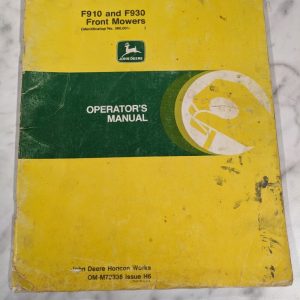 Jd John Deere Service Shop Operator Manual F910 F930 Front Mower Om-M72336 H6