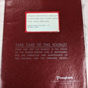 Pangborn Operator Service Manual Parts List Book #53 Type En-2 Blast Cabinet