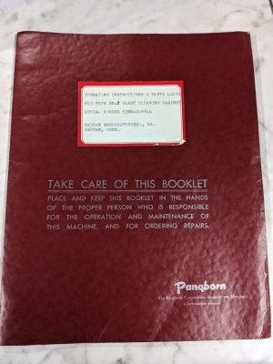 Pangborn Operator Service Manual Parts List Book #53 Type En-2 Blast Cabinet
