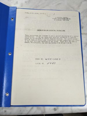 Polyclon Inc Operator Service Manual 30 60 100 250 Series Filtration System Part