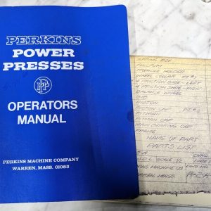 Perkins Power Presses Operator Service Manual Parts List Drawing 1974 Machine