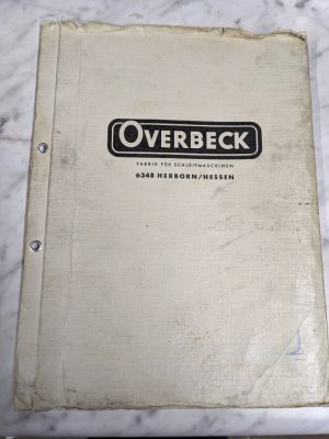 Overbeck Operator Service Manual Zetto 30 Precision Grinding Machine Shop Tool