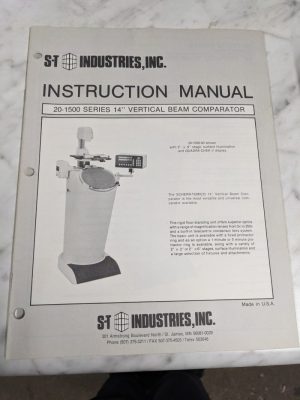 S-T Industries Instruction Service/Part Manual 20-1500 Series 14” Beam Compactor