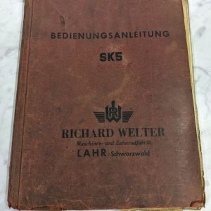 Richard Welter Sk 5 Model Operator Service Manual Hob & Grinding Machine Tool