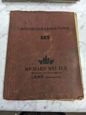 Richard Welter Sk 5 Model Operator Service Manual Hob & Grinding Machine Tool