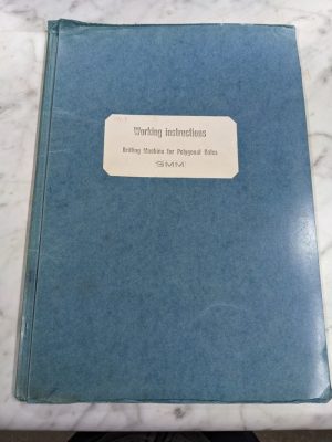 Smm Working Instruction Manual Drilling Machine Polygonal Holes 1 D 24-4/6 1952