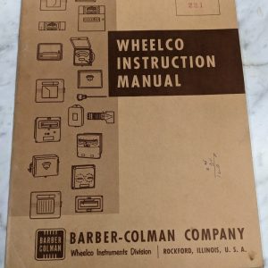 Barber Colman Wheelco Instruction Service Manual Model 221 Capacitrol 5650A