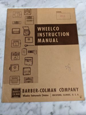 Barber Colman Wheelco Instruction Service Manual Model 221 Capacitrol 5650A