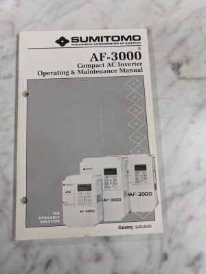 Sumitomo Machinery Compact Ac Inverter Operator Service Manual Af-3000 Vfd