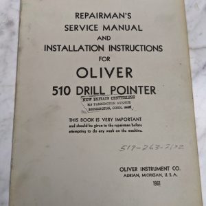 Oliver 510 Drill Pointer Operator Service Manual Parts List Book Catalog 1961