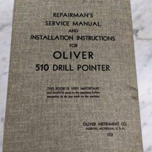 Oliver 510 Drill Pointer Operator Service Manual Parts List Book Catalog 1958