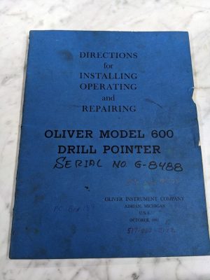 Oliver 600 Drill Pointer Operator Service Manual Parts List Book Catalog 1981