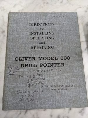 Oliver 600 Drill Pointer Operator Service Manual Parts List Book Catalog Repair