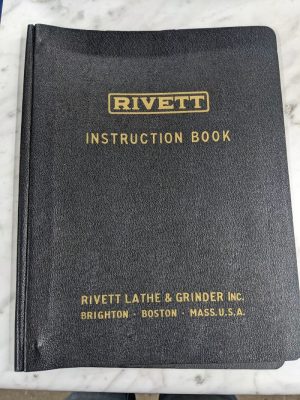 Rivett Operator Service Manual Parts List Book Catalog 104 Grinder Machine Tool