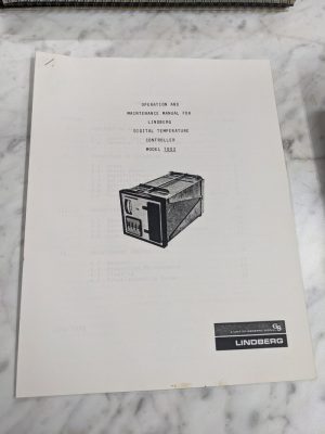 Lindberg Operator Service Manual Digital Temperature Controller Model 1003