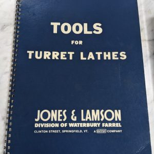 Jones Lamson Tools For Turret Lathes Sales Catalog Brochure Specs Features