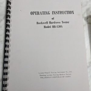 Laizhou Huayin Testing Instrument Operator Manual Rockwell Hardness Hr-150A
