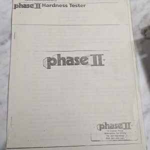 Phase Ii 2 Hardness Tester Operator Instruction Service Manual Parts List 1986