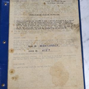 Polycon Inv Installation Operator Service Manual Model W20-100Cs Filtration Sys