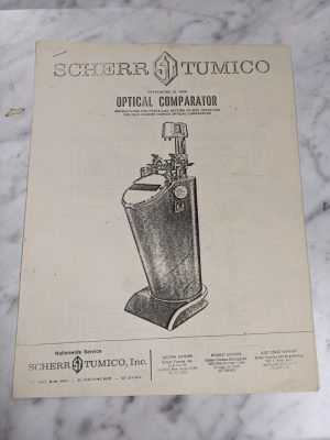 Scherr Tumico Optical Comparator Parts List Book Catalog Manual #22 1500 1966