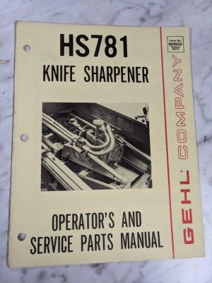 Gehl Operator Service Owner Manual Parts List Hs 781 Knife Sharpener 902635