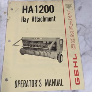 Gehl Operator Service Owner Manual Ha1200 Hay Tractor Attachment 903040