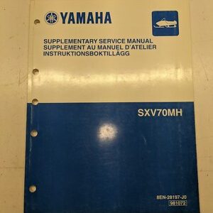 Yamaha Supplementary Service Manual Sxv70Mh 2002 Snowmobile Repair 8En-28197-J0