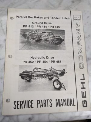 Gehl Service Repair Parts List Catalog Manual Pr 400 Parallel Bar Rakes 904220