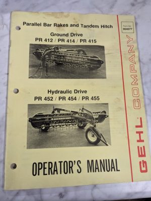 Gehl Operator Service Owner Manual Parallel Bar Rakes Pr 412 414 415 452 454 455