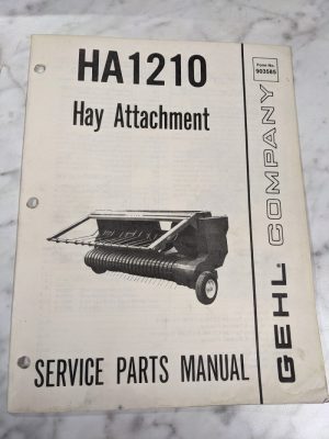 Gehl Service Parts List Catalog Manual Ha1210 Hay Tractor Attachment 903585