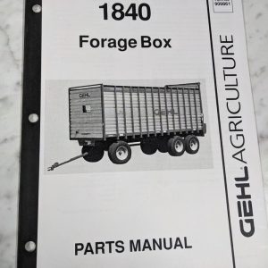 Gehl Service Repair Parts List Catalog Manual 1840 Forage Box 909861 Tractor