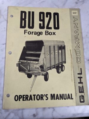 Gehl Operator Service Owner Manual Bu 920 Forage Box 901937 Farm Tractor