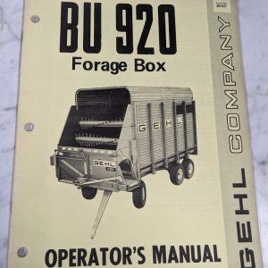 Gehl Operator Service Owner Manual Bu 920 Forage Box 901937 Farm Attachment
