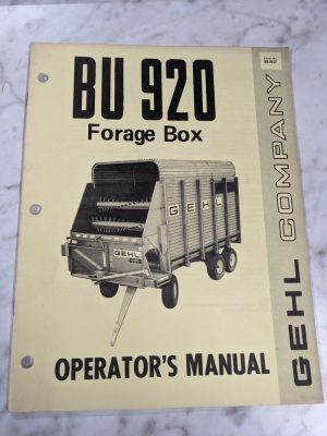 Gehl Operator Service Owner Manual Bu 920 Forage Box 901937 Farm Attachment