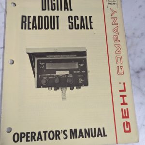 Gehl Operator Service Owner Manual Digital Readout Scale 902251 Farm
