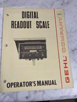 Gehl Operator Service Owner Manual Digital Readout Scale 902251 Farm