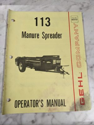 Gehl Operator Service Owner Manual 113 Manure Spreader 903737 Farm Book