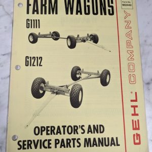 Gehl Operator Service Owner Manual Parts List Farm Wagons G1111 G1212 902442