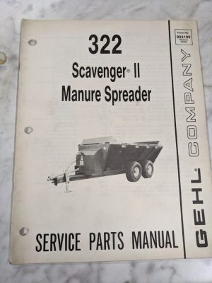 Gehl Service Repair Part List Manual 322 Scavenger Ii Manure Spreader 904109