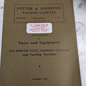 Potter Johnston Machine Parts List Manual Catalog 5D 115 Automatic Chuck Turning