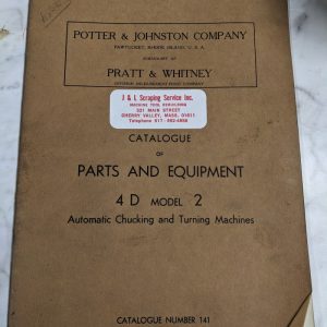 Potter Johnston Machine Parts List Manual Catalog 4D #2 Automatic Chuck Turning
