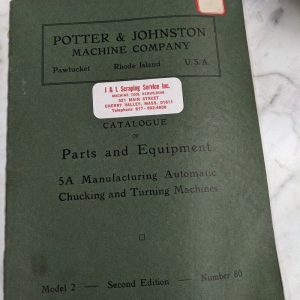 Potter Johnston Machine Parts List Manual Catalog 5A #2 Automatic Chuck Turning