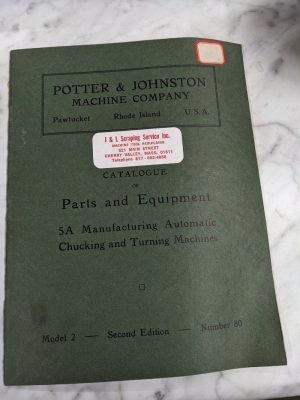 Potter Johnston Machine Parts List Manual Catalog 5A #2 Automatic Chuck Turning