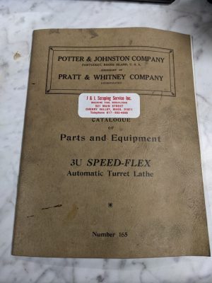 Potter Johnston Machine Parts List Manual Catalog 3U 165 Automatic Chuck Turning