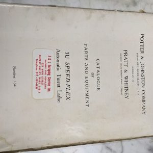 Potter Johnston Machine Parts List Manual Catalog 3U 134 Automatic Chuck Turning