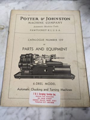 Potter Johnston Machine Parts List Manual Catalog 6-Drel Automatic Chuck Turning