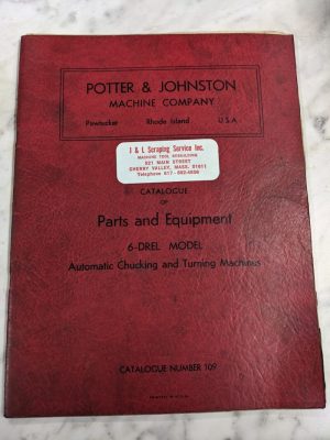Potter Johnston Machine Part List Manual Catalog 6-Drel 109 Automatic Chuck Turn
