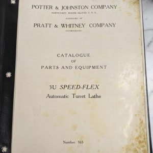 Potter Johnston Machine Part List Manual Catalog 3U 165 Automatic Chuck Turning