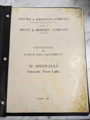 Potter Johnston Machine Part List Manual Catalog 3U 165 Automatic Chuck Turning