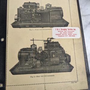 Potter Johnston Machine Operator Service Manual 4D Automatic Chucking Turning